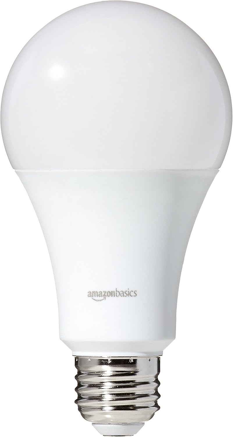 Amazon Basics 100 Watt Equivalent, Daylight, Dimmable, 15,000 Hour Lifetime, A21 LED Light Bulb | 2-Pack