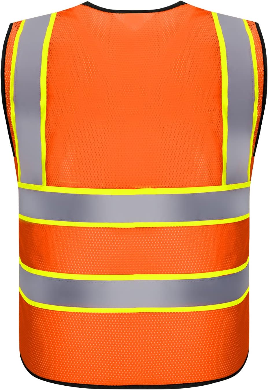 Custom Logo Safety Vest Customize Class 2 ANSI Standard Visibility Reflective Vests Bulk with Pockets and Zipper