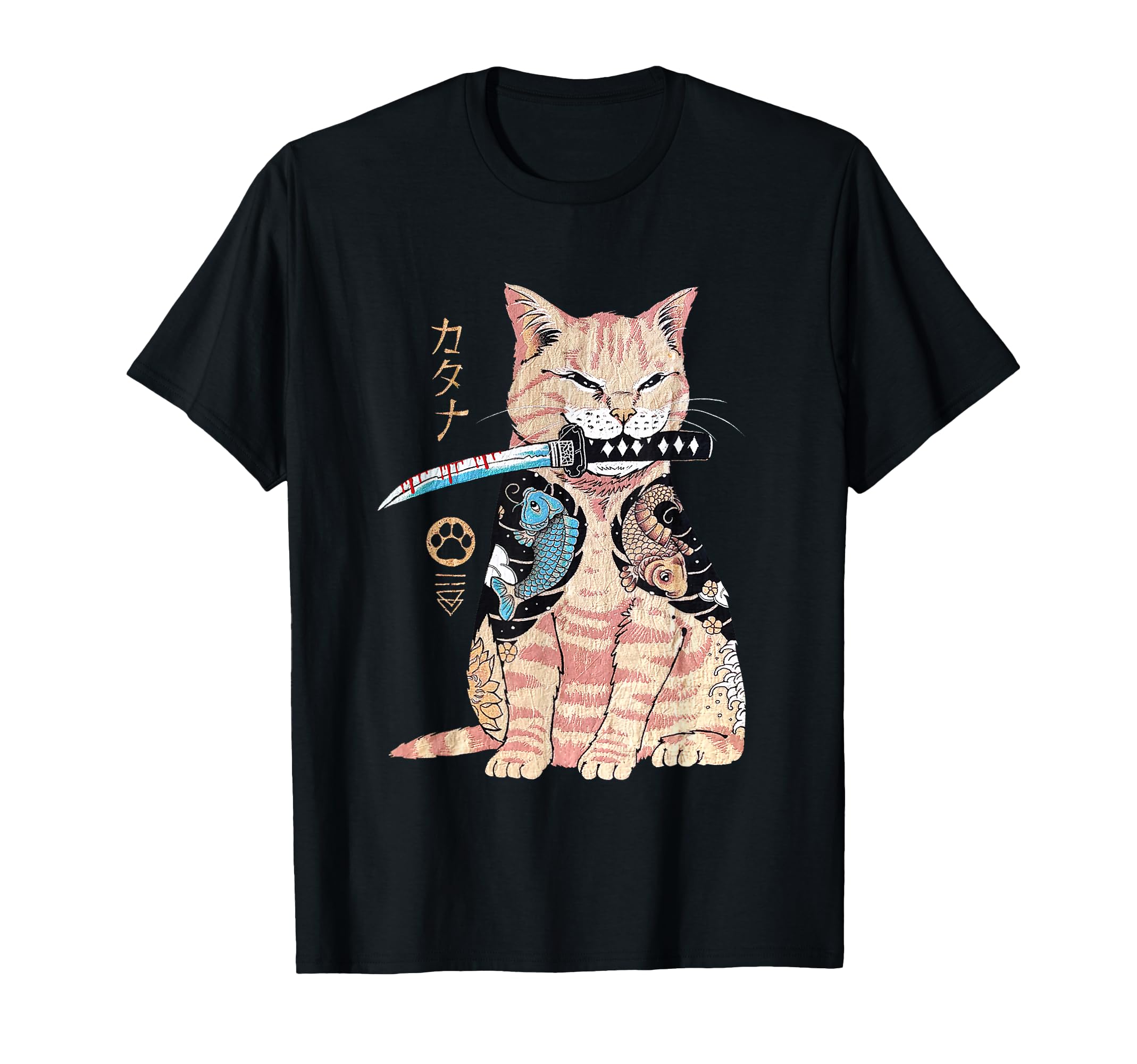 Amazon | 面白いヤクザ猫 日本のタトゥー刀 I Do What I Want Cat T