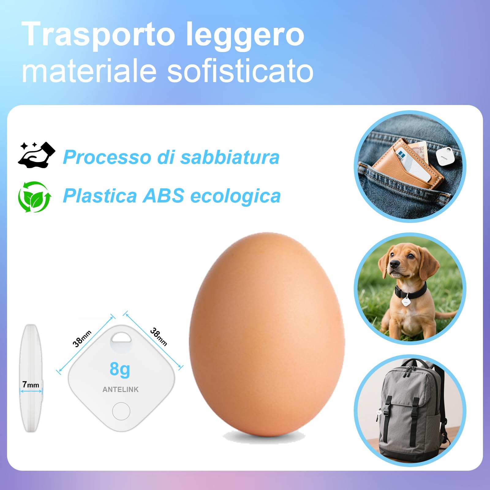 Smart Tracker Tag, Tracker GPS inteligente, compatible con iOS, App Tuya gratuita, para llaves, equipaje, maletas, batería reemplazable, 6 uds