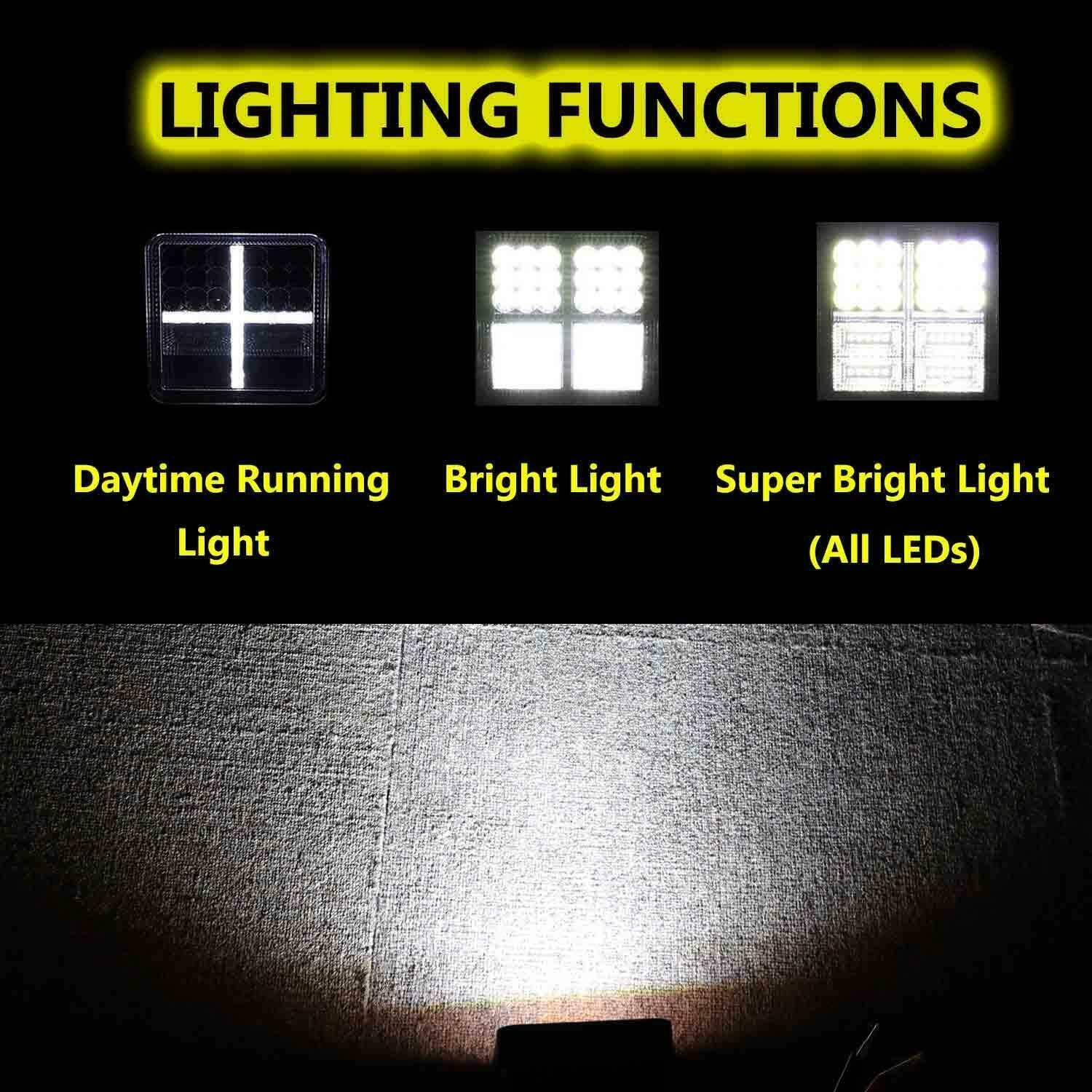 AB flexzon 6x 4 LED 162 W kwadratowa praca przeciwmgielna miejsce DRL nurkowanie białe krzyż światła lampa 24 V 6500 K