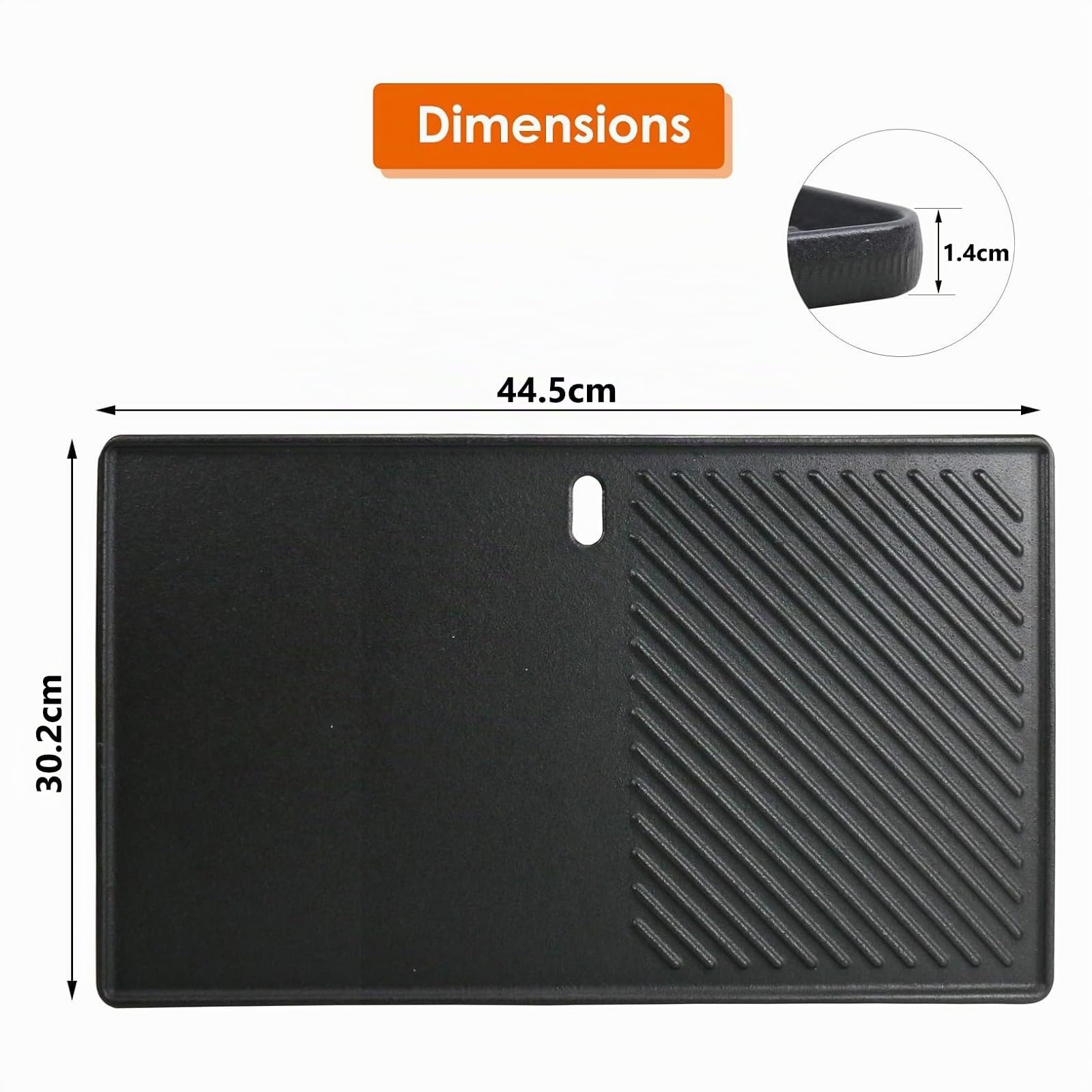 Denmay 7638 Plaque de cuisson en fonte pour Weber I & II Spirit E/S 310, 320, 330, Spirit E-310 Classic, Spirit 700, Genesis Silver B/C, pour barbecues SmokeFire EX4 et EX6 au charbon 44,5 x 30 cm