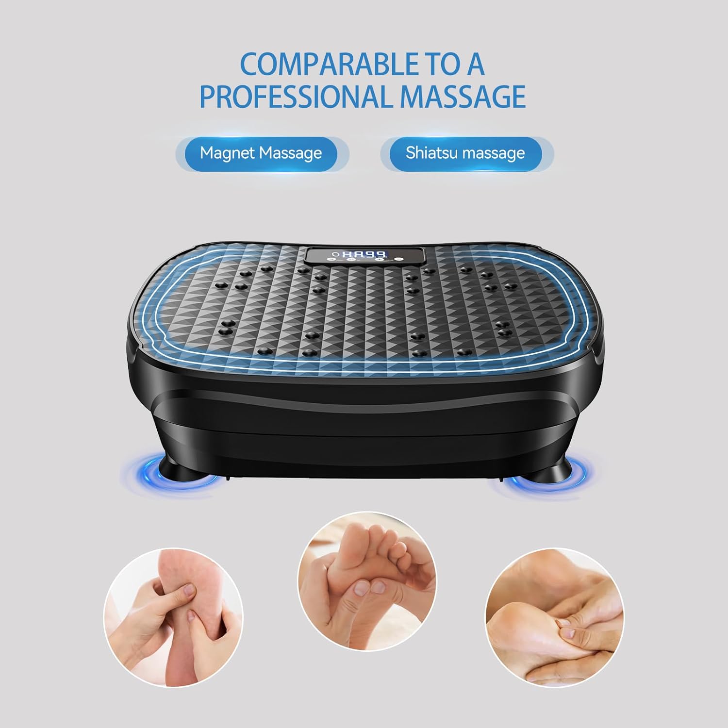 Vibration Plate Exercise Machine with 200 Adjustable speeds and 8 Scientific auto Modes, Compact Foldable Design and Ultra-Quiet Silicone Base for Home Workouts & Lymphatic Drainage