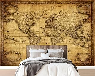 Wall Mural Peel and Stick Vintage map World 1778 Wallpaper Removable Sel...