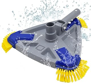 Buyplus Pool Vacuum Head, Pool Triangular Weighted Brush for Inground and Above Ground Pools with Swivel Hose Connection, EZ Clip Handle-5