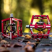Vista 3 de Funn Mamba MTB - Pedales sin clip para bicicleta de montaña con clip de una sola cara, compatibles con tacos SPD, pedales de bicicleta de eje CrMo