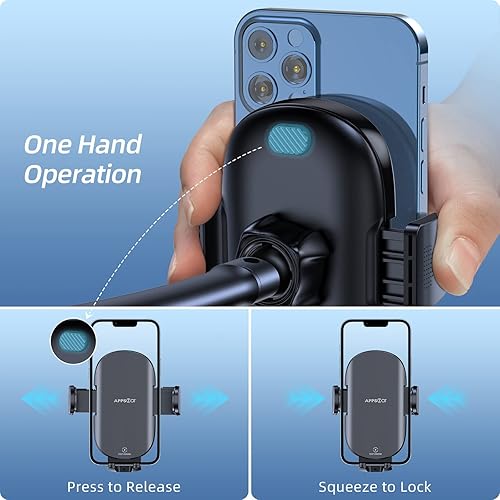 Miniatura 5 de APPS2Car Cargador inalámbrico de coche de 15 W de carga rápida para coche, cargador de coche inalámbrico para salpicadero, parabrisas, ventilación