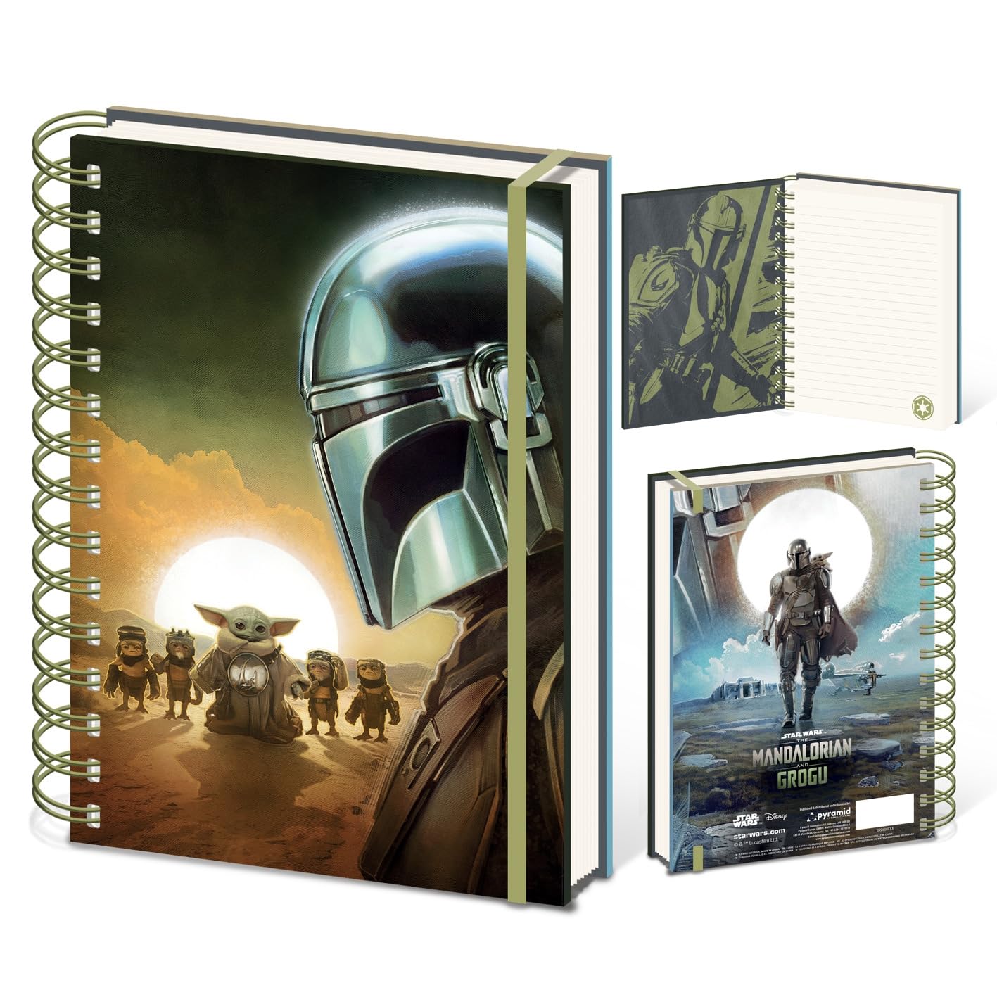 Star Wars The Mandalorian And Grogu (Sunset) A5 Wiro Notebook, Official Licensed The Mandalorian Merchandise, Grogu Baby Yoda Collectible, Fan Gift