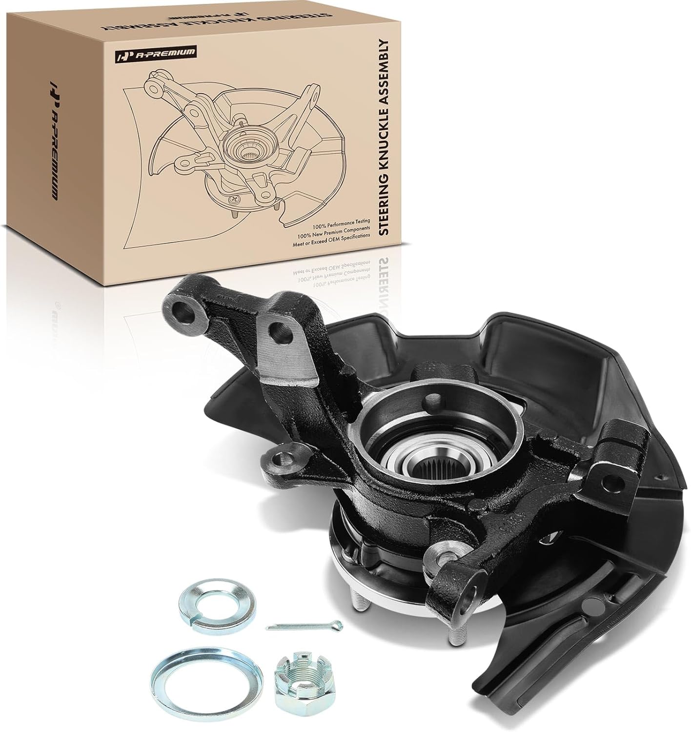 A-Premium Front Left Steering Knuckle & Wheel Bearing Hub Assembly Compatible with Hyundai Sonata 2011, 2.0L, Driver Side