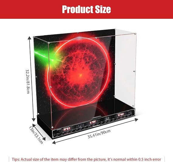 Acrylic Display Case Compatible with Lego Star Wars Death Star Set 75419, Premium & Dustproof Acrylic Showcase, Collectible & Room Decor, Idea Gift for Movie Fans, Model Not Included