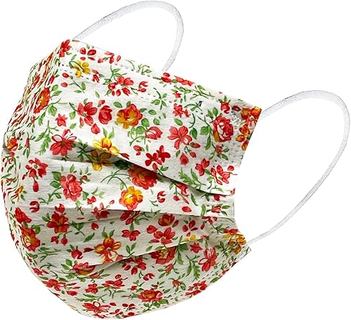 Miniatura 6 de Everydayspecial Máscara de seguridad desechable de 3 capas de protección facial para adultos, 50 unidades (flor de peonía)