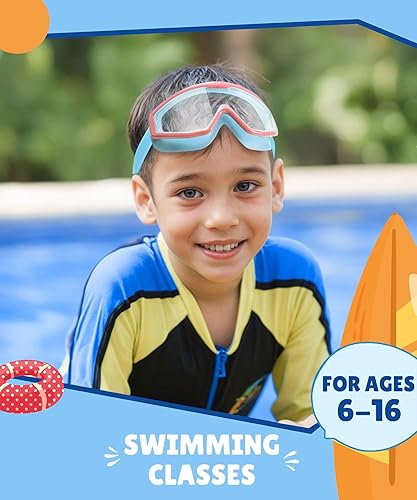 Miniatura 8 de Gafas de natación para niños, paquete de 3 gafas de natación para niños de 4 a 16 años, gafas de piscina con protección UV antivaho para niños y