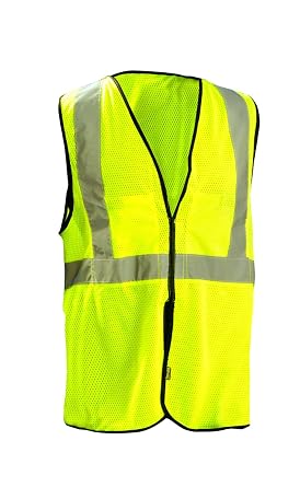 OccuNomix ECO-GCB-YS/M High Visibility Value Mesh 5-Point Break-Away Hook & Loop Safety Vest, Class 2, 100% ANSI Polyester Mesh, Small / Medium, Yellow