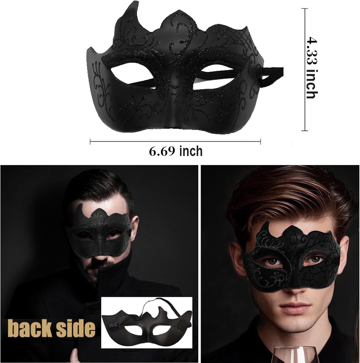 Masquerade Mask for Men Women Vintage Venetian Mardi Gras Halloween Christmas for Party Prom Ball Costume Mask - Image 2