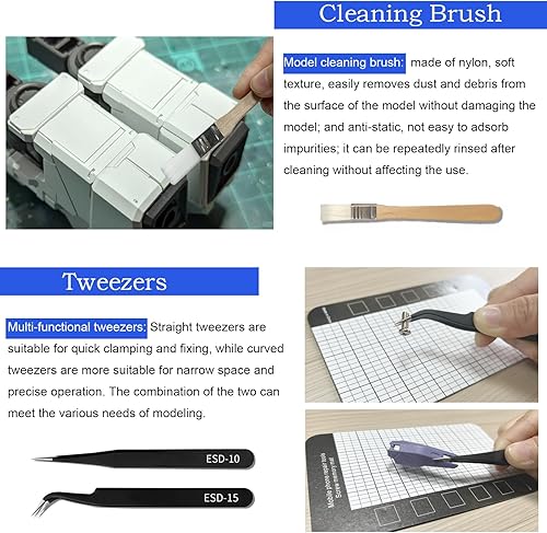 Miniatura 5 de Kit de modelo con herramientas de garabato, juego de taladros manuales, pinzas, pinceles para modelar modelos Gundam, kits de metal, kits de