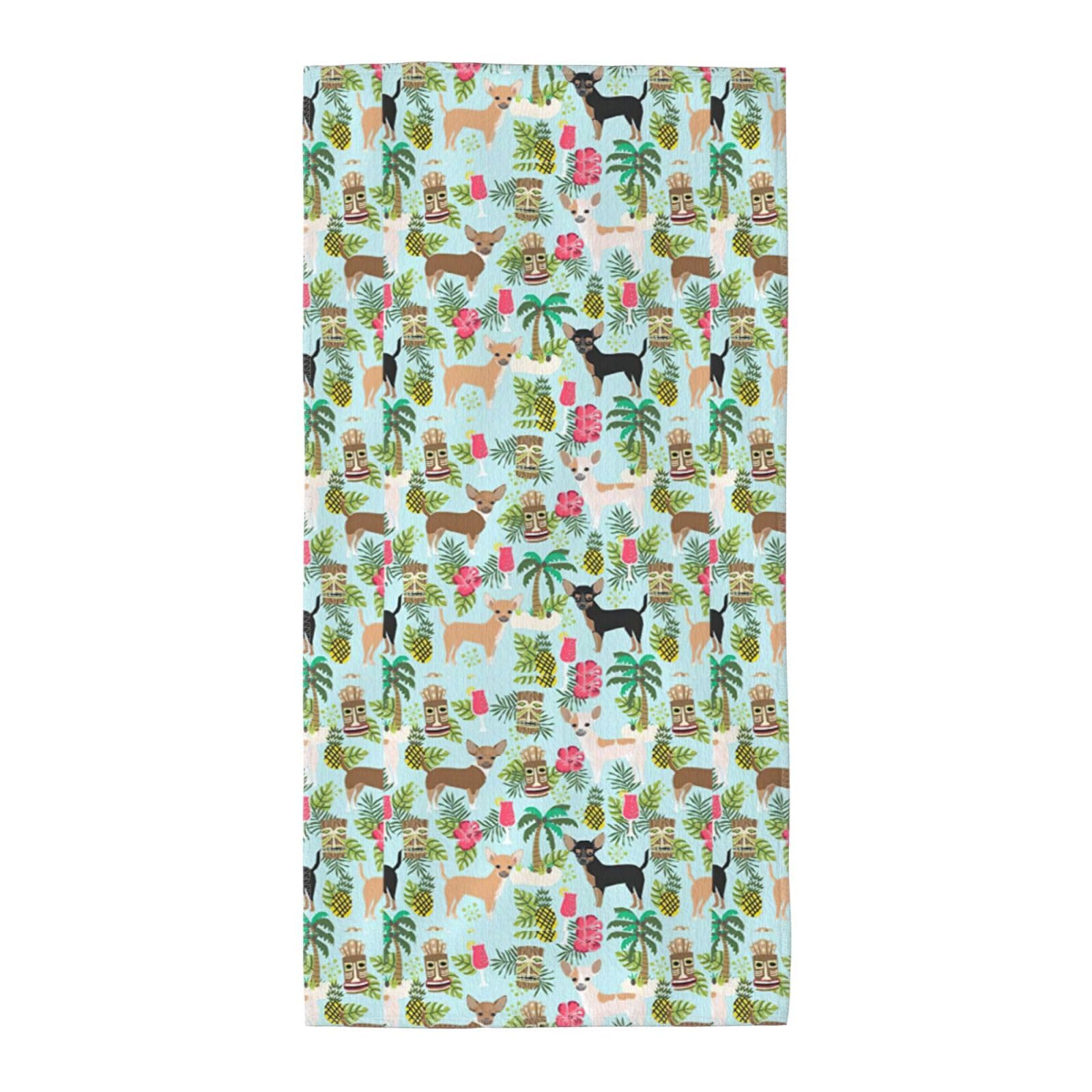 WYCZHY Dog Pineapple Printed Quick Dry Beach Towel For Camping Travel Vacation