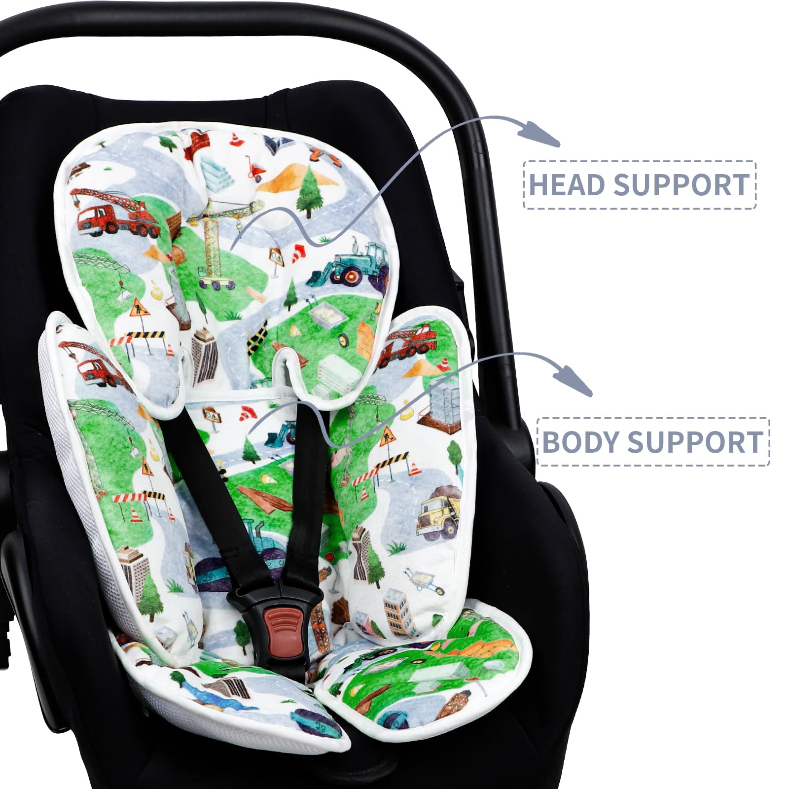 Amazon.co.jp: CARUILI リバーシブル幼児用カーシートインサート 夏用