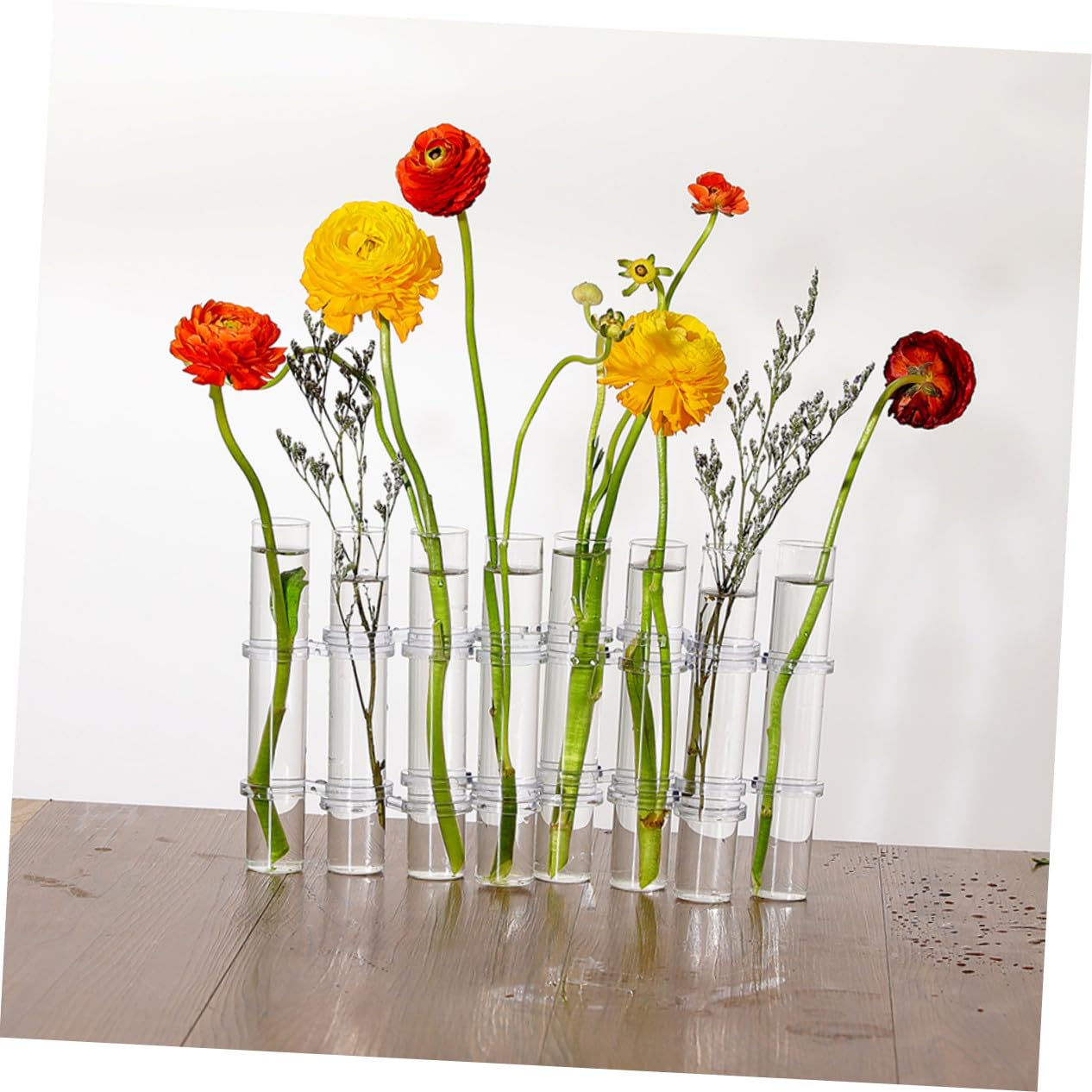 ABOOFAN Propagation Tubes Verre pour Plantes Intérieur Vase de Culture Hydroponique avec Support Lot de Grands Tubes avec Brosse Décor de Bureau et Maison Polyvalent