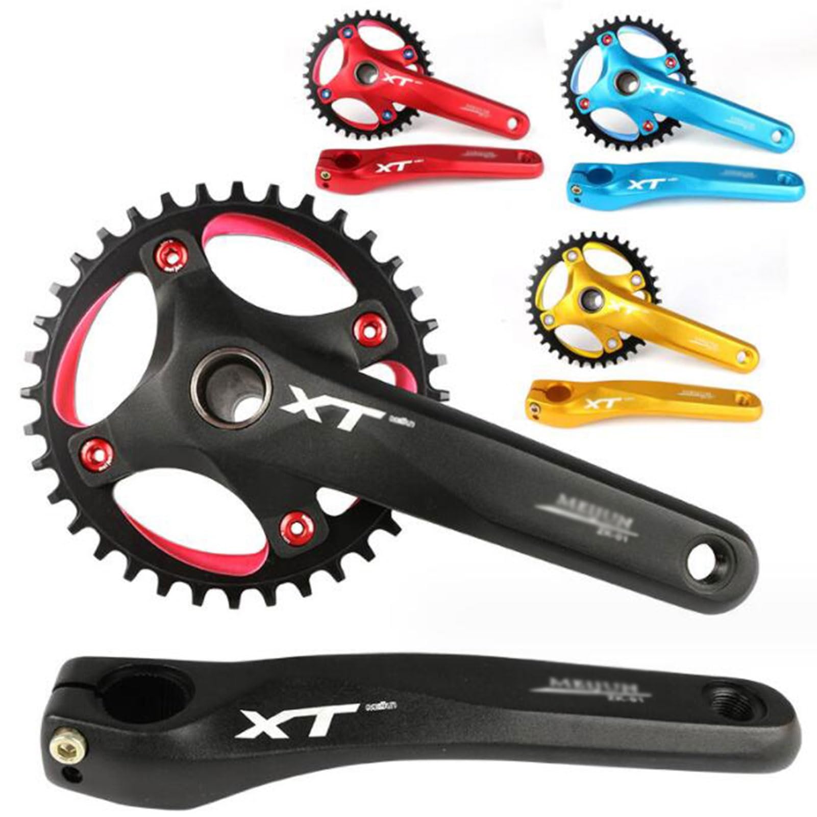 Set Pedivelle Bici da 170mm,Lega Alluminio 36T Bicicletta Pieghevole da Città Set Pedivelle for Bicicletta di Ricambio for Bici Elettrica Guarnitura MTB Bike Manovella Set