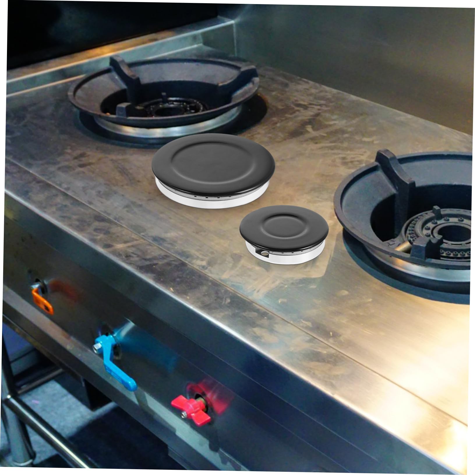 Juego de Tapas de Aluminio y Hierro Negro para Quemador de Gas Diseño Multifuncional para Múltiples Fogones en Estufas de Cocina