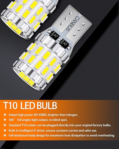 Miniatura 4 de Paquete de bombillas LED blancas compatibles con Honda Accord 2003 2004 2005 2006 2007 2008 2009 2010 2011 2012 Luz interior de mapa + luz de