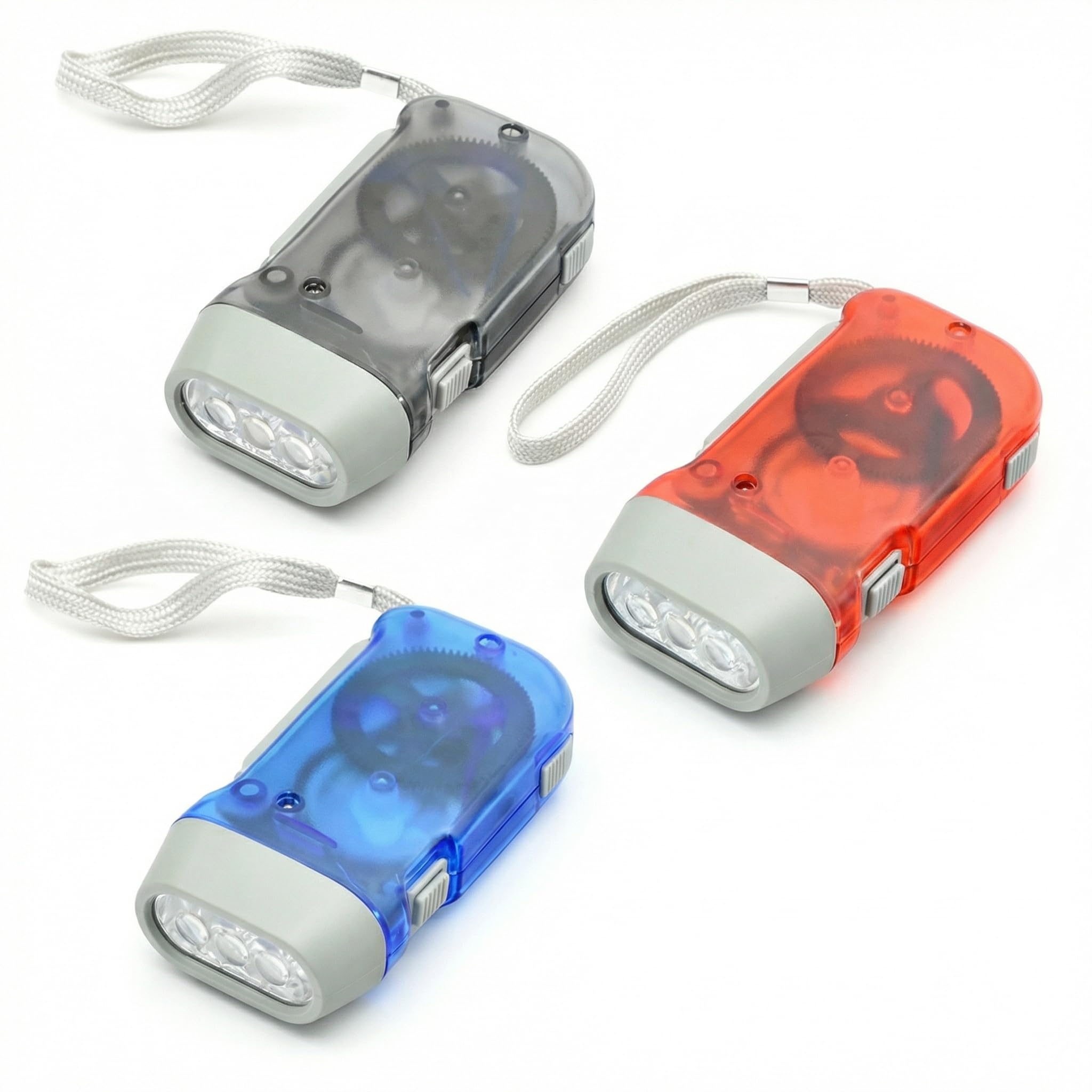 CutitiUU 3 Pack LED Torch with Solar Power,Outdoor Hand-Crank Automatic Power Emergency Flashlight,Portable Survival Emergency Dynamo Flashlight for Outdoor Camping Hiking,Survival Gear