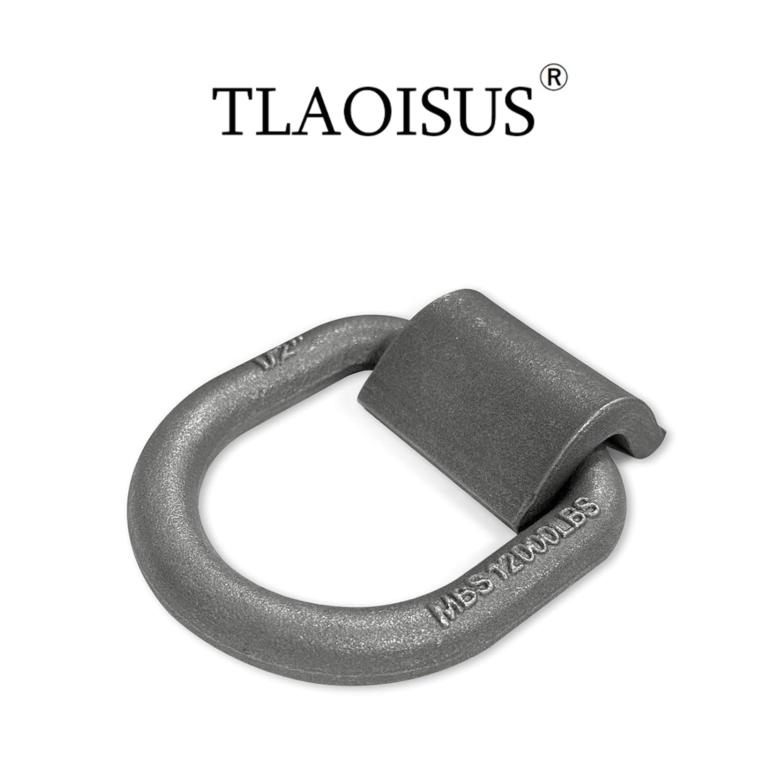 Anillo en D forjado soldado resistente, anillo en D de 1,27 cm, ancho de amarre para remolque, camión, carga, RV, ATV, aplicaciones agrícolas y más MBS: 12000 libras, paquete de 4