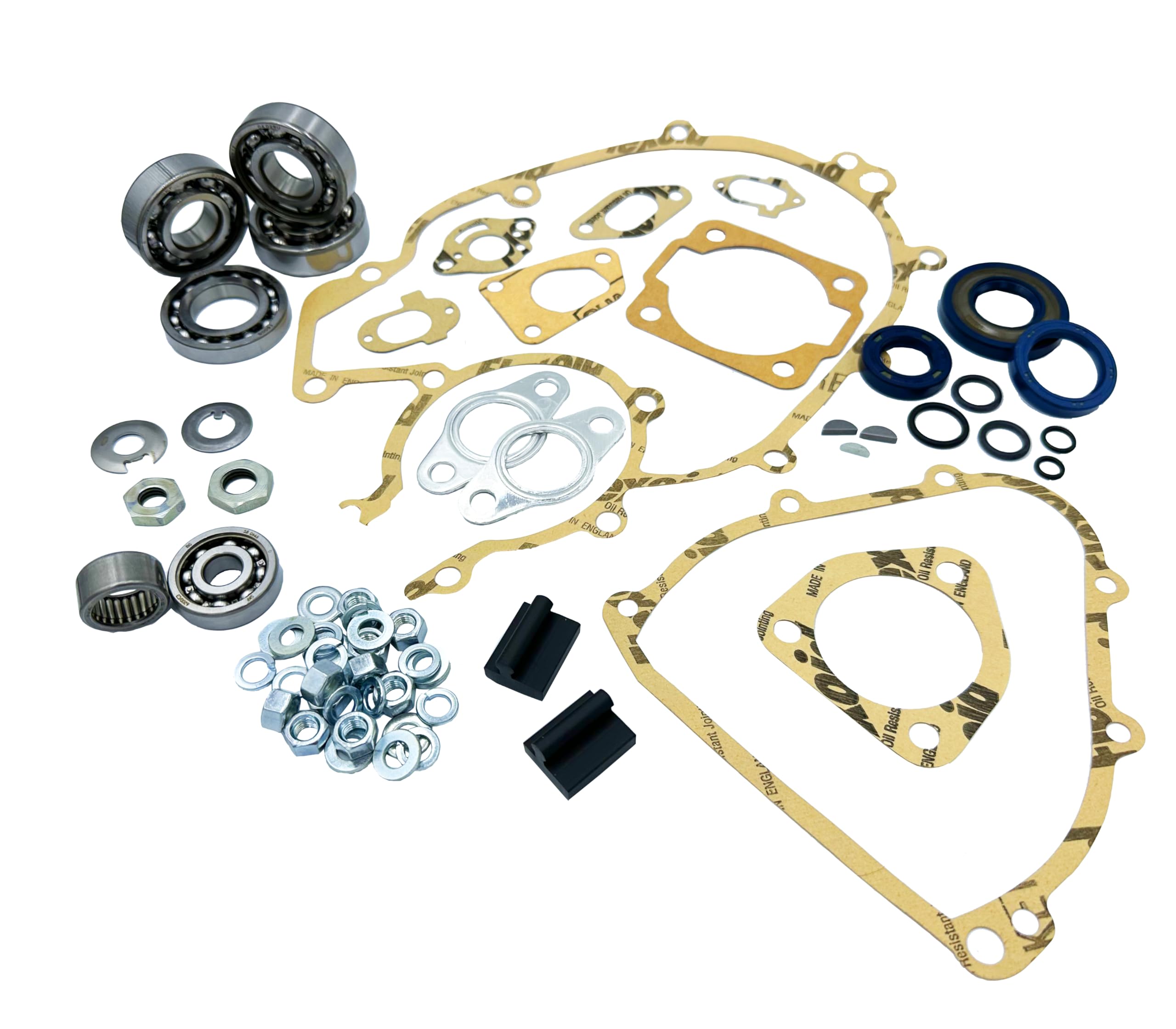 KIT REVISIONE MOTORE PIAGGIO VESPA SPECIAL ET3 R L N PK 50 XL HP RUSH CUSCINETTI PARAOLI GUARNIZIONI PER CONO 19