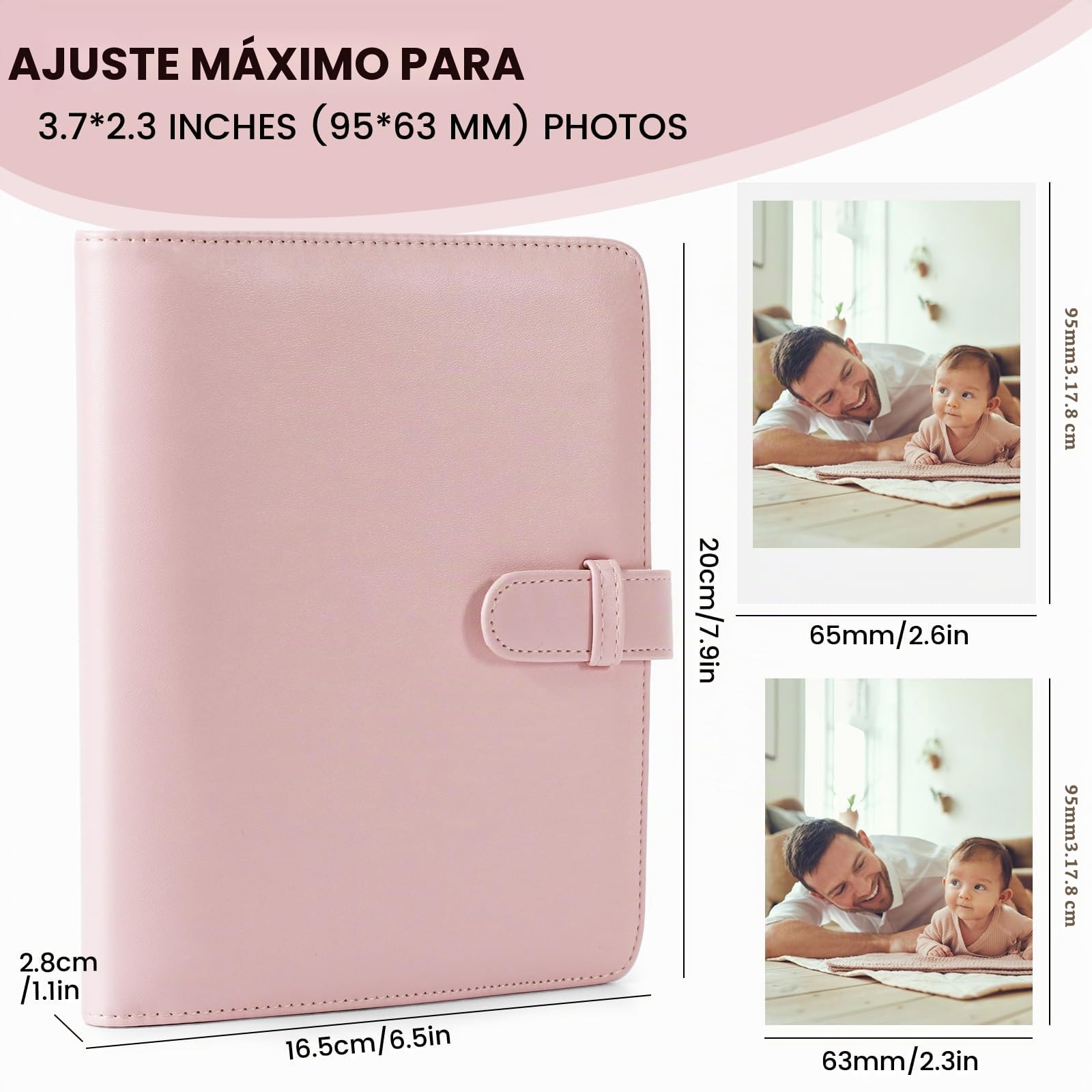 Álbum de fotos DUNSOO 256 bolsillos para Instax Mini compatible con Fujifilm Kodak Zinc