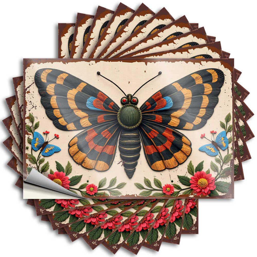 Saying Western Bathroom Beauty Waterproof - Colorful Fantasy: A Whimsical Butterfly Garden Door Self Adhesive Decal for Antimicrobial Use(8X12CM)