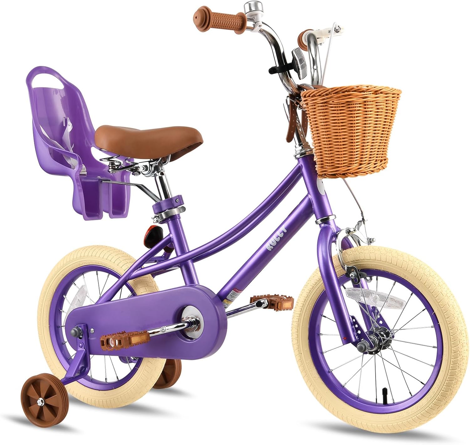 RULLY Donna Kids Bike for Girls Ages 2-7 Years, 12 14 16 Inch Princess Girls Bicycle with Doll Bike Seat, Training Wheels, Basket and Streamers, Kids Cycle Bikes, Multiple Colors | with Doll Bike Seat, Training Wheels, Basket, Streamers, Kids Cycle Bikes