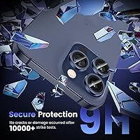 Vista 5 de Tensea Protector de Lente de Cámara Compatible con iPhone 17 Pro Max/17 Pro/15 Pro Max/15 Pro/16 Pro Max/16 Pro/14 Pro Max/14 Pro, Cubierta