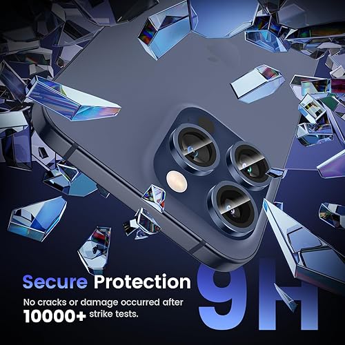 Miniatura 5 de Tensea Protector de lente de cámara para iPhone 15 ProiPhone 15 Pro Max, protector de pantalla de vidrio templado 9H, anillo individual de metal