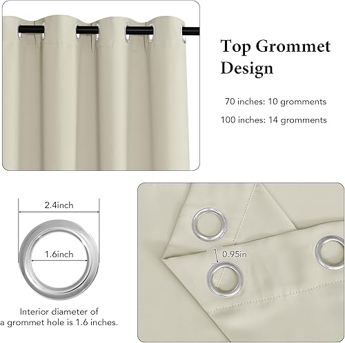 Miniatura 2 de RYB HOME Cortinas opacas para dormitorio, aislamiento térmico, eficiencia energética, tratamiento de ventana de puerta de patio, para sala de estar,