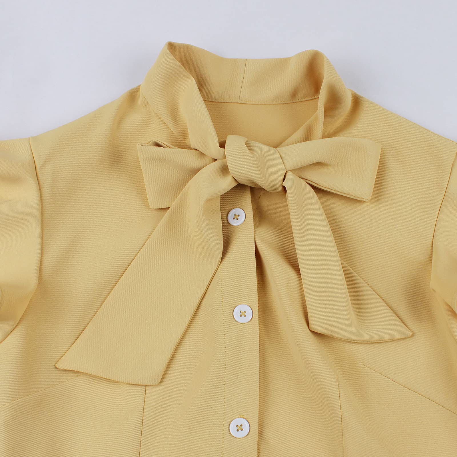 Robe de cocktail vintage à revers cranté et col en V pour femme - Style rockabilly années 50 60 Avec poches Taille