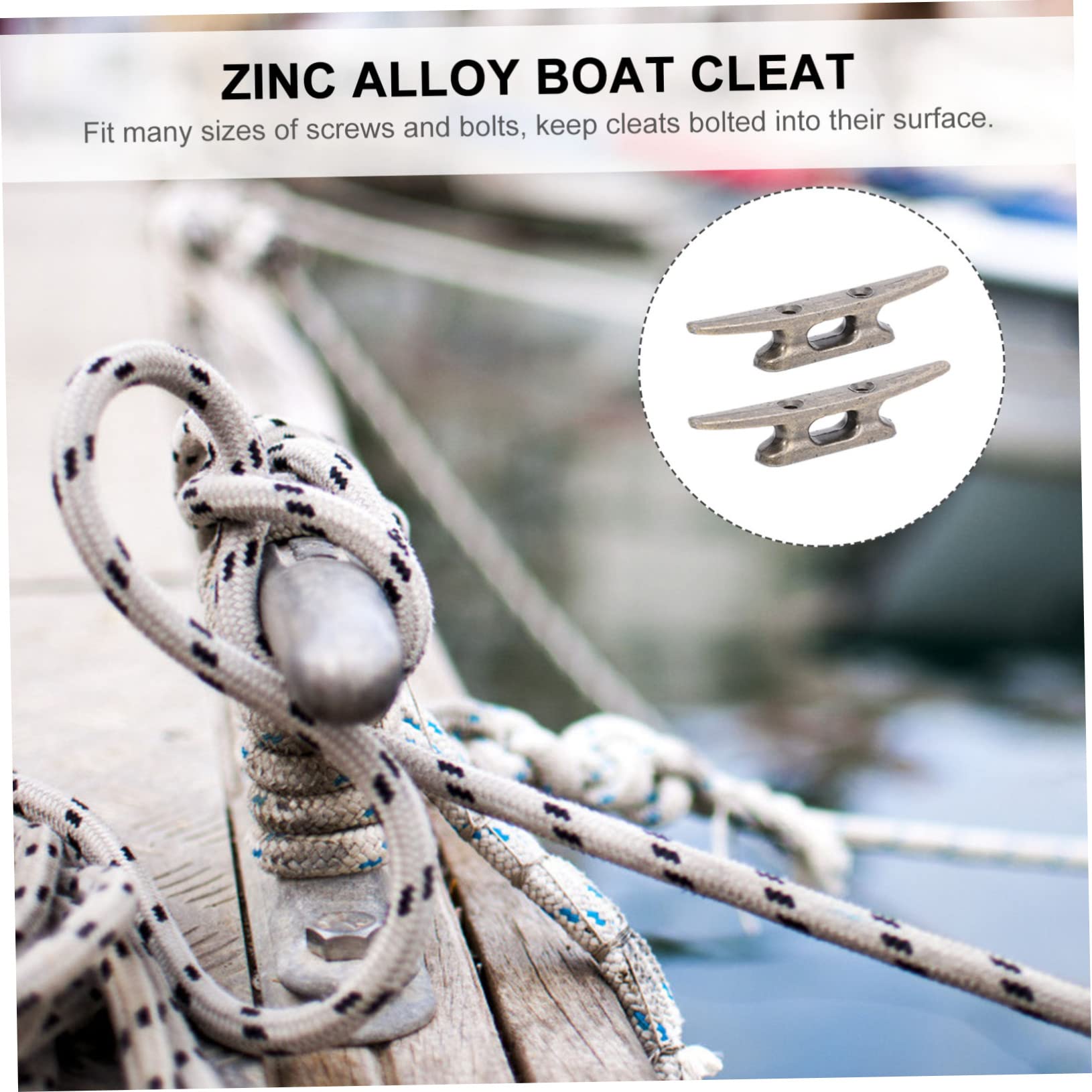 PRETYZOOM 2pcs Boat Tie Off Cleats Marine Mooring Zinc Alloy Dock Cleat Set Weatherproof Boat Cleats for Boats and Docks
