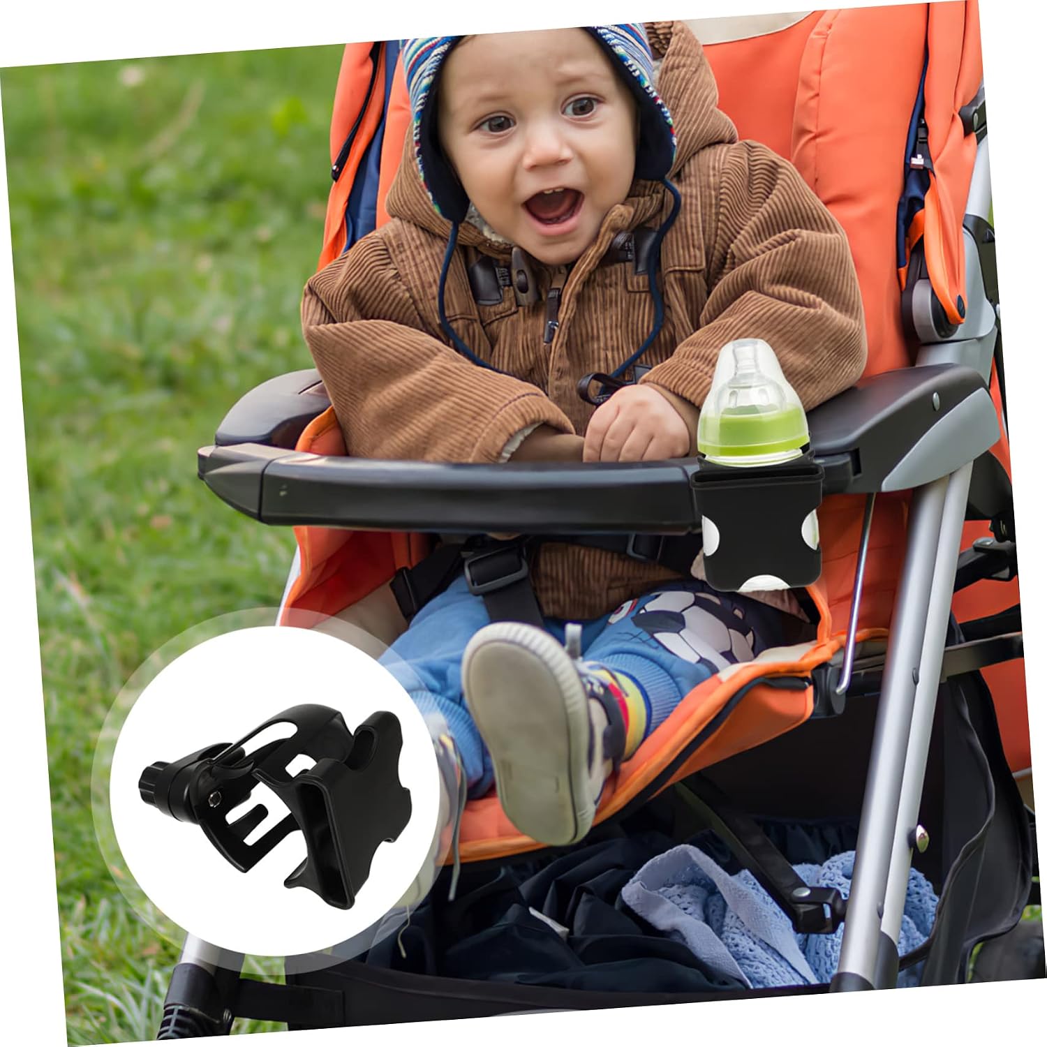 Milisten Cup Holder for Stroller Dual-Drink Bottle Carrier Phone Holder for Stroller Type
