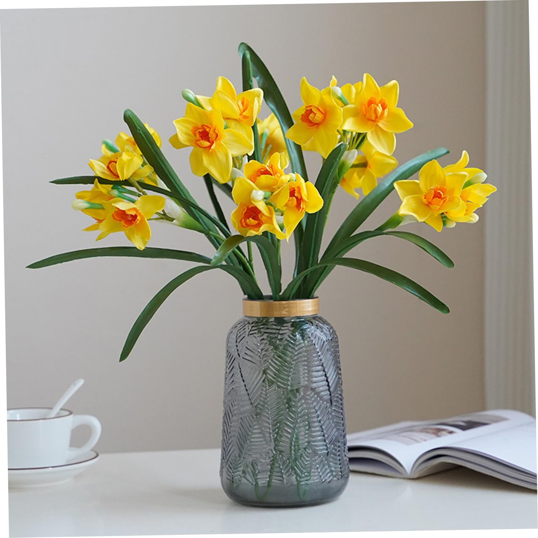 Narcisos Artificiales de Tacto Real para Decorar sin Mantenimiento 20 Unidades