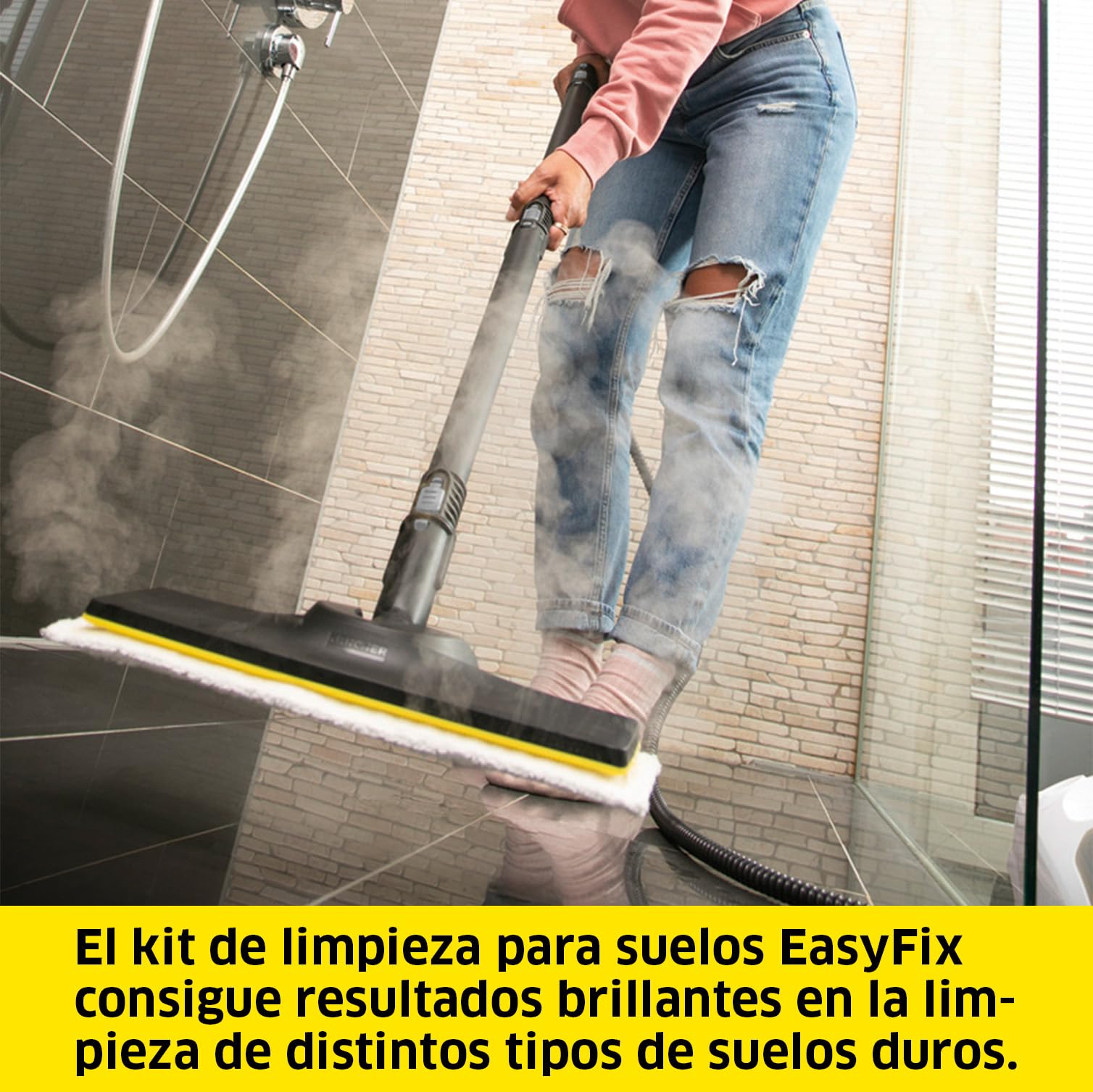 Kärcher Limpiadora de vapor manual SC 5 EasyFix, conexión agua caliente, presión: 4,2 bar, calentamiento: 3min., superficie: aprox.150m², depósito: 0,5 l+1,5 l, kit limpieza suelos EasyFix y boquillas