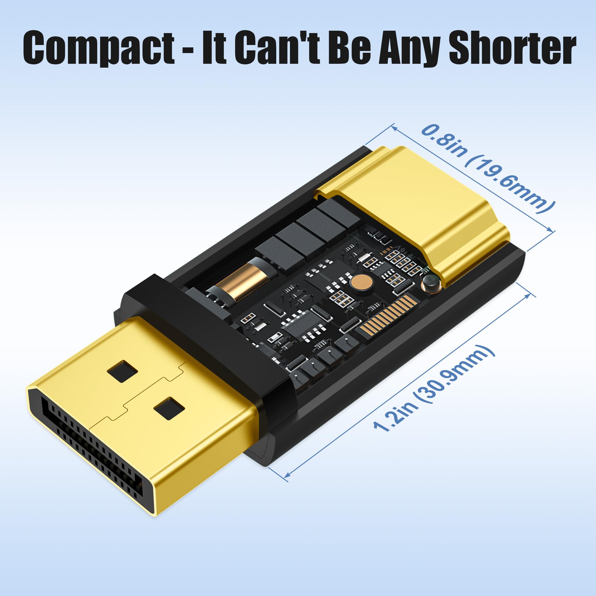 AGVEE Lot de 2 adaptateurs DisplayPort vers HDMI 4K @ 60 Hz, coque en alliage, convertisseur DP Displayport PC vers HDMI, rétrocompatible avec TV Full HD 4K @ 30 Hz 1080p @ 120 Hz, unidirectionnel