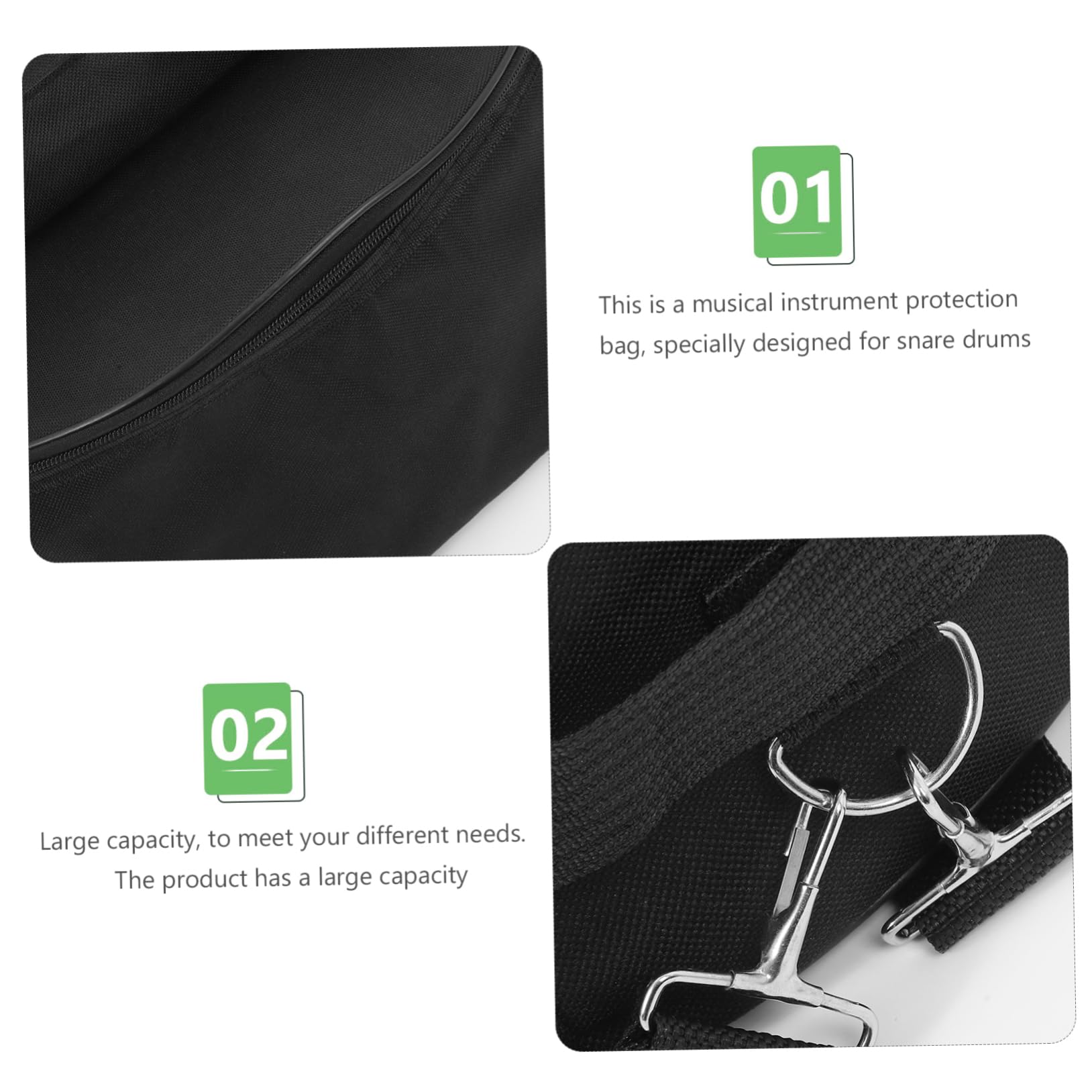 Bolsa para Caja Portátil de Gran Capacidad en Tela Oxford Negra | Transporte a Mano Hombro, para Caja Pequeña, Accesorios de Percusión, Uso en Banda