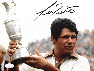 Lee Trevino signed 1971 British Open Trophy 8x10 photo autographed JSA - Autographed Golf Photos