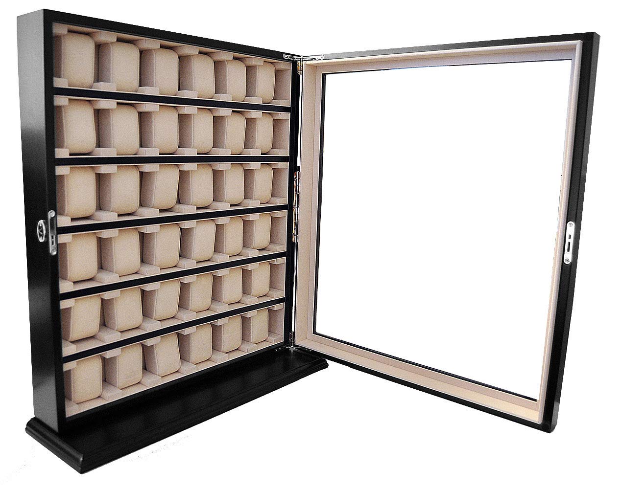 Meyer & Söhne Orig Uhrenvitrine Tischvitrine für 36 Uhren schwarz