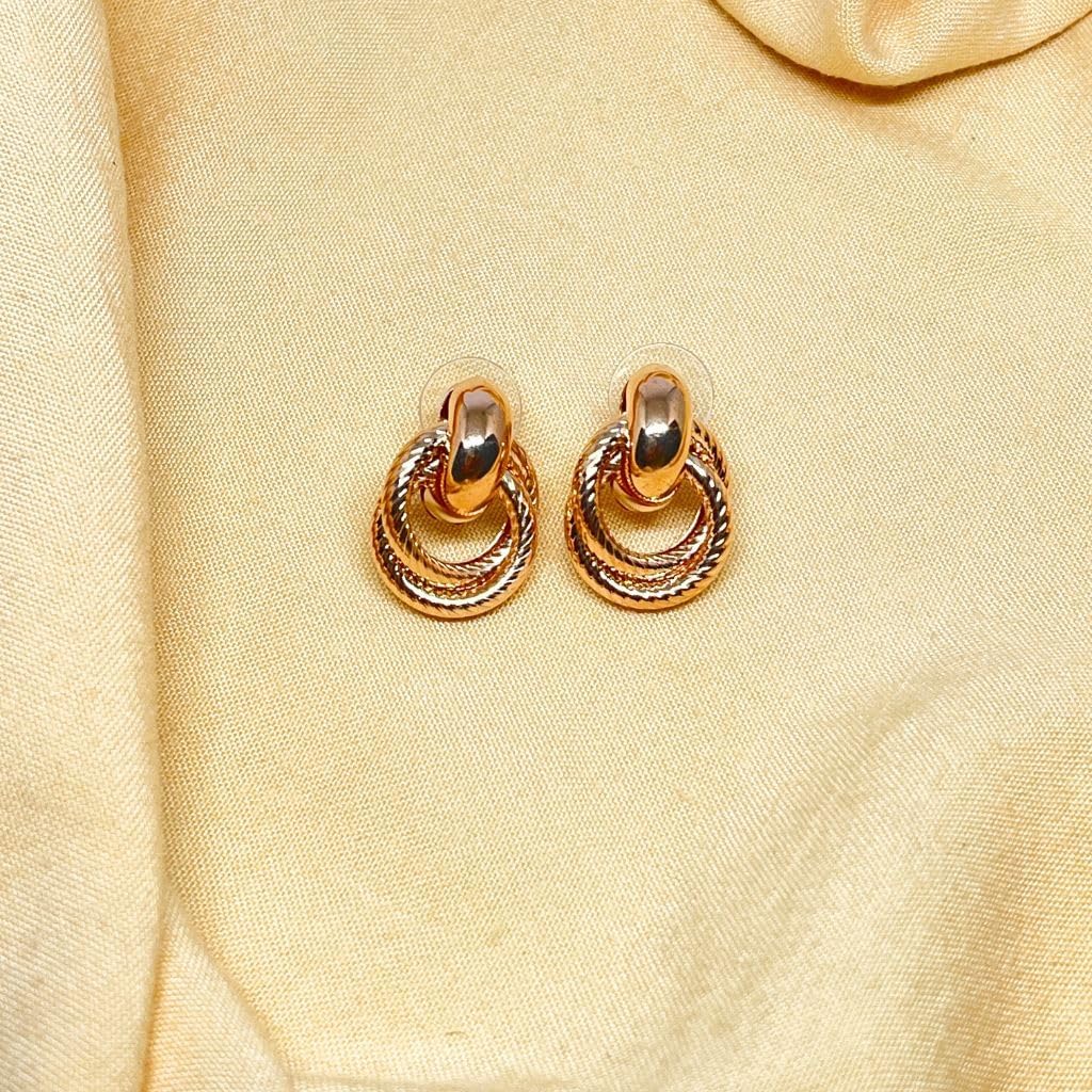 Zyrena Gold Tone Dangle Earrings for Women, Knot Drop Huggie Earrings Trendy Jewelry Gifts. - Image 3