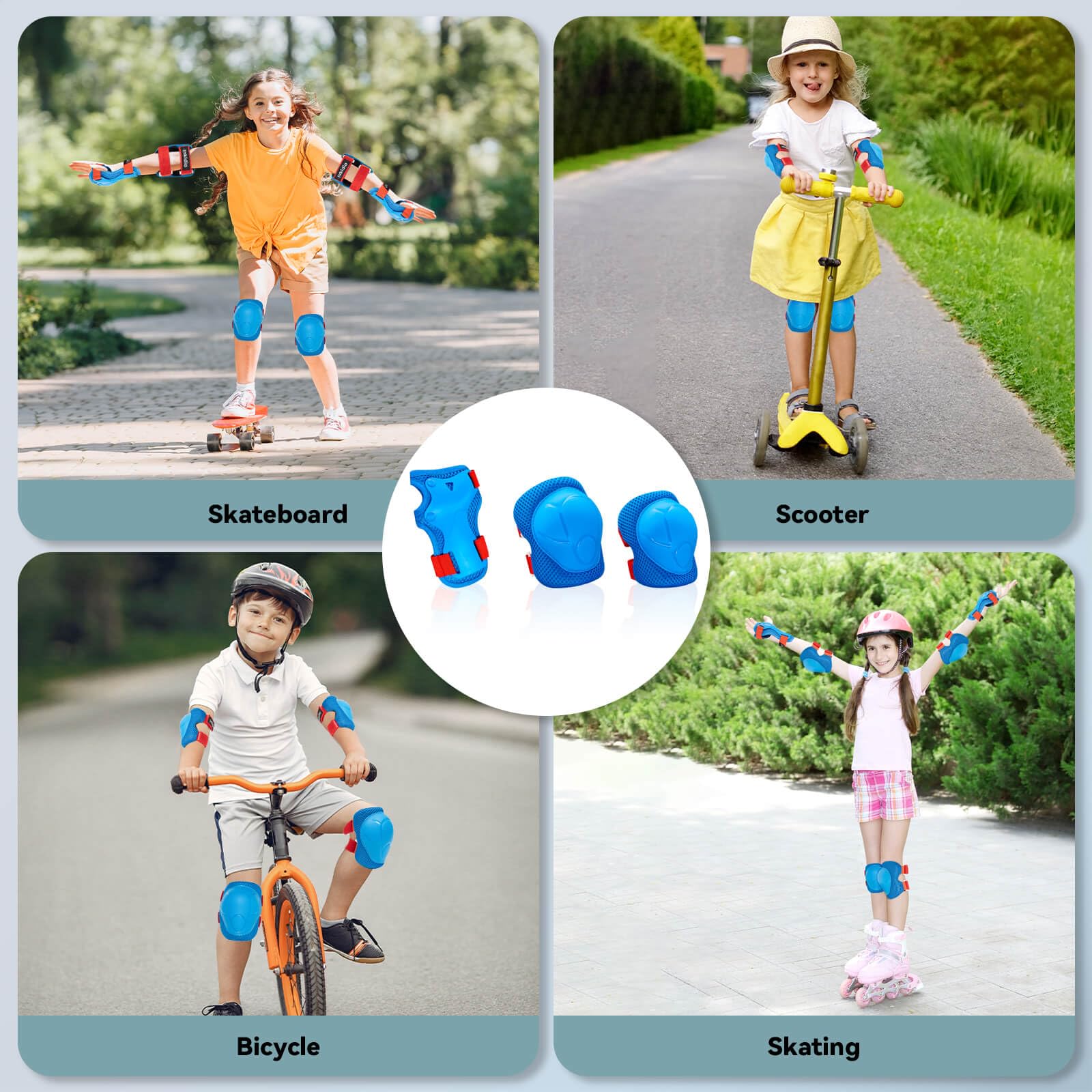 Inkidio Knee Pads for Kids Unicorn Protective Gear Set Knee Pads and Elbow Pads Set including Wrist Guard for Girls Boys Roller Skates Inline Skatings Scooter Cycling Bike Skateboard (Medium - Image 4