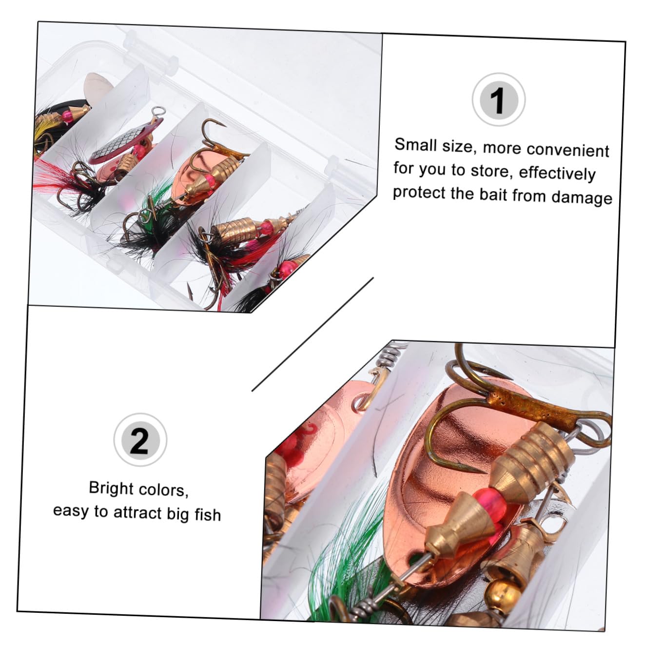 YARNOW 30 Pièces Faux Appât Leurres De Pêche pour L'achigan Kit De Matériel De Pêche Spinnerbait Appâts De Pêche De Simulation Paillettes Appât Artificiel Le Fer Faire Tourner