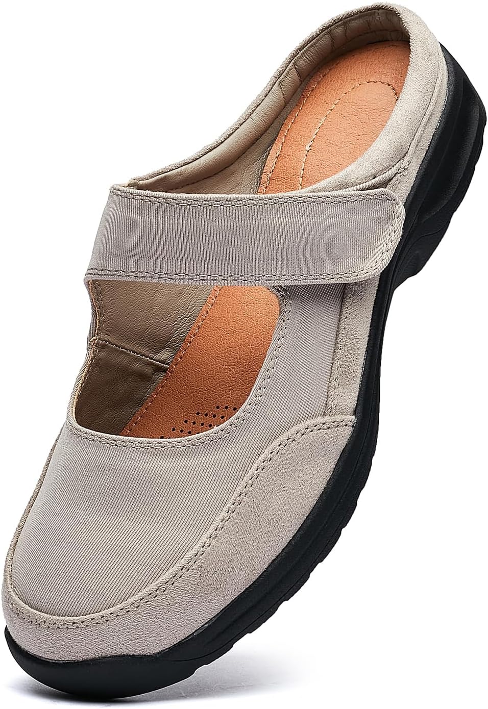 Women's Wide Loafers Shoes Casual Slide Sandals Comfort Closed Toe Flat Sandals Ladies Mules & Clogs