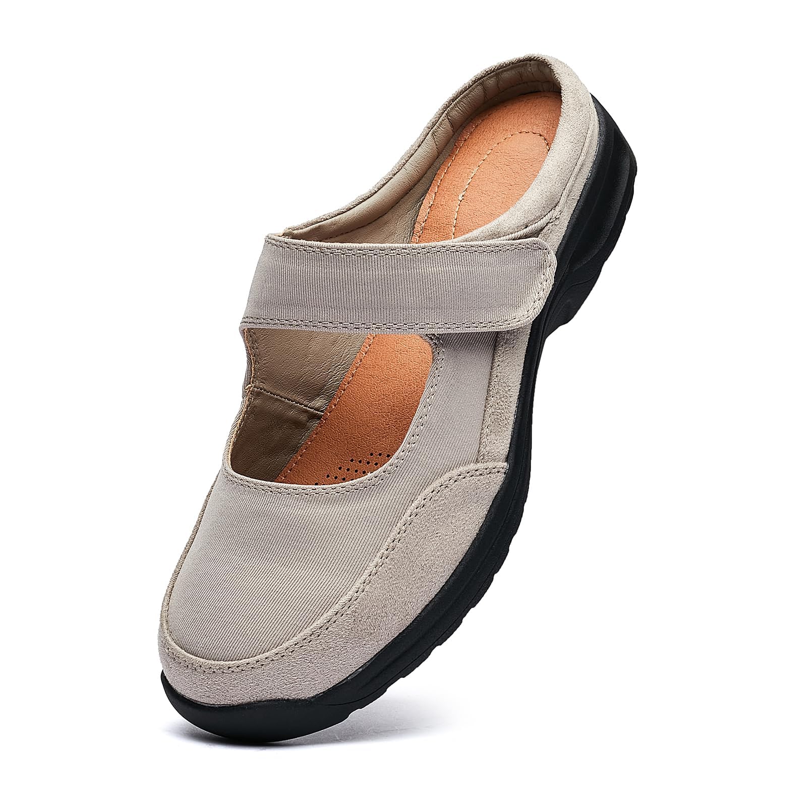 Women's Wide Loafers Shoes Casual Slide Sandals Comfort Closed Toe Flat Sandals Ladies Mules & Clogs