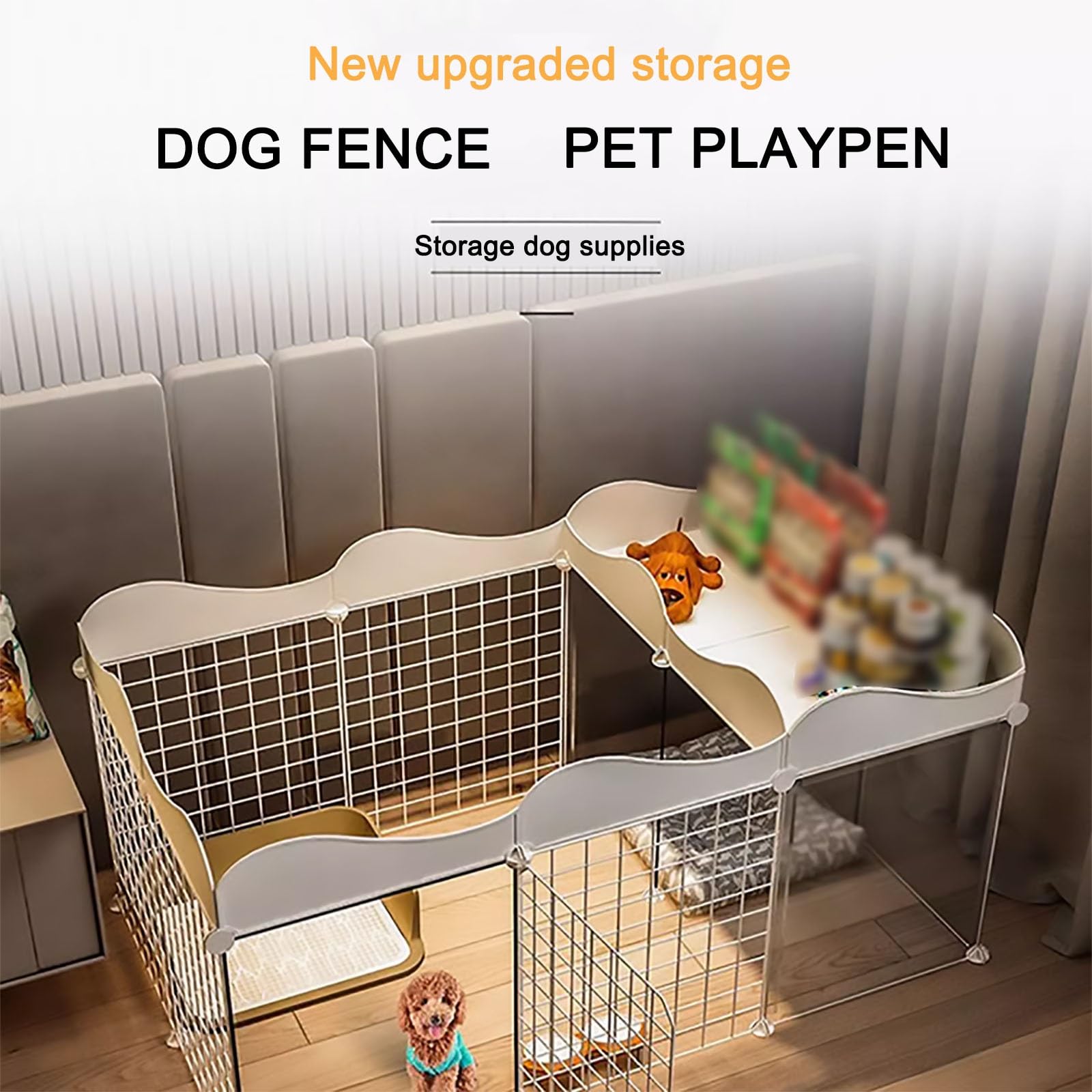 Amazon | 小型犬用フェンス、犬用ベビーサークル、ワイヤー室内子犬