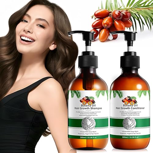 Batana Oil - Juego de champú y acondicionador para el crecimiento del cabello, champú para adelgazar el cabello para mujeres y hombres, hidrata el